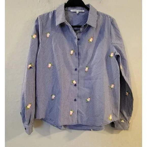 Collective Concepts Plaid Open Back Blouse - Picture 1 of 6